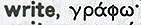 "Grafo" literally "I write"
